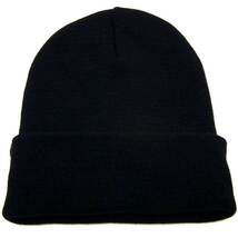 ニットキャップ コットン ニット帽 黒 ブラック ビーニー 春夏 綿 ぴったりフィット knit-1237-20_画像1