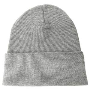ニットキャップ コットン ニット帽 杢グレー ビーニー 春夏 綿 ぴったりフィット knit-1237-35