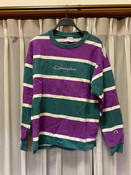 ロンT 長袖Tシャツ 長袖 ボーダー champion