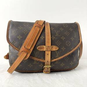 1円〜★LOUIS VUITTON ルイヴィトン ソミュール30 ショルダーバッグ モノグラム フラップ M42256 ブラウン メッセンジャーバッグ 茶色 3