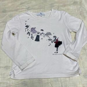 組曲 S 長袖Tシャツ ロンT オフホワイト 飾り リボン KUMIKYOKU 