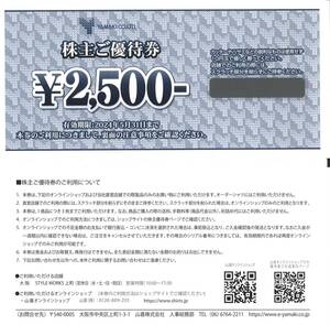 「山喜(YAMAKI) 株主優待」株主ご優待券2500円分(1枚） 有効期限:2024年5月31日　コード通知送料無料/店頭割引/オンラインショップ