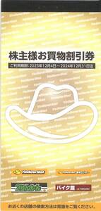 「イエローハット 株主優待」 お買物割引券15000円分(300円券 × 50枚綴り)【1冊】有効期限2024年12月31日　2りんかん/バイク館/Yellow Hat