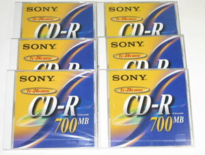 ソニー　CDQ-80DN　　CD-R　 24倍速　 データ用 700MB　 6枚セット　　日本製　　未使用　
