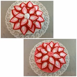 ハンドメイド フェルト 苺のホールケーキ ５号サイズ
