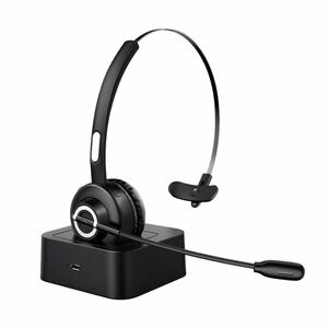 Bluetooth 5.0 ヘッドセット ワイヤレス 片耳 高音質 ハンズフリー通話 音楽 ノイズキャンセリング 軽量 長時間使用 快適 MMHEDAD