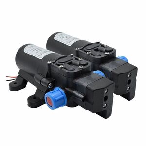 2個セット ウォーターポンプ 60W DC 12V 電磁 ウォーター ポンプ 汎用 小型 ダイヤフラム 式 WATPOMP