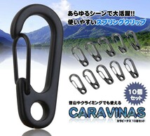 5個セット カラビーナス 10個 カラビナ 登山 レジャー キャンプ カバン キーチェーン おしゃれ DIY 工具 旅 P-KARAVENAS_画像2