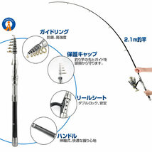 2個セット 釣り竿セット 初心者 5点セット 釣りセット ロッド スピングリール リール付きロッド 初フィッシュプロ CHERIFISH_画像3