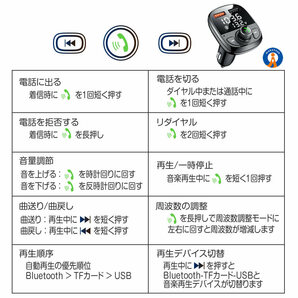 トランスミッター Bluetooth 車 USBポート QC3.0 AUX Bluetooth5.0 SIAGACCHの画像8