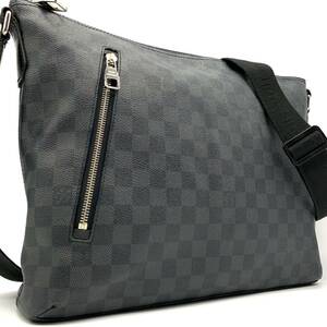 1円●極美品●LOUIS VUITTON ルイヴィトン ダミエグラフィット ミックPM N41211 メッセンジャーバッグ ショルダーバッグ レザー 黒 メンズ