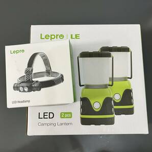 【未使用】lepro LM1775 LED ランタン ヘッドライト セット キャンプランタン 超高輝度 1000ルーメン/実用点灯12-240時間/電池式/昼光色の画像1