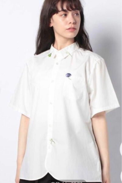 定価17,600円　フラボア　ヴィオーレシャツ　男女兼用　刺繍 半袖シャツ 半袖 シャツ