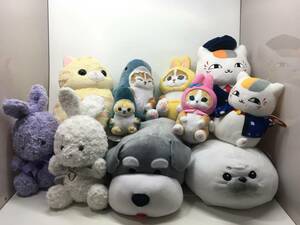 【9286】① ぬいぐるみ まとめ売り モフサンド ニャンコ先生 ハチワレねこのモリー つめる！もちっこシュナウザー 他 中古品