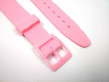 swatch用 シリコンラバーストラップ 交換用腕時計ベルト 17mm ピンク_画像4