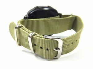 nylon made military strap cloth belt nato type wristwatch khaki 20mm