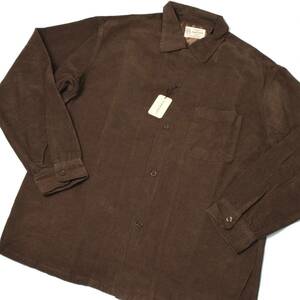 未使用 TOWNCRAFT タウンクラフト 60S CORDUROY OPEN SHIRTS コーデュロイ シャツ L KHAKI