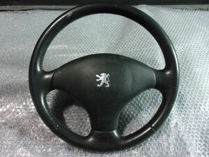 * super-discount!*PEUGEOT Peugeot 306 original normal steering gear steering wheel 37cm black leather 96347198ZL / 2R2-1428