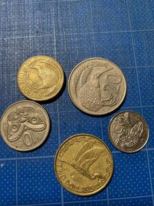 ニュージーランド　コイン　5枚　古銭　保管品
