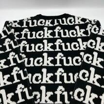 【L】 Supreme 2022FW Fuck Sweater knit Black シュプリーム ファック 総柄 セーター ニット ブラック F315_画像5