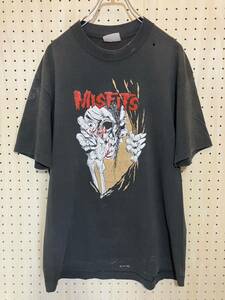 1990's MISFITS PUSHEAD punk rock tee black 90年代 ミスフィッツ パスヘッド パンク ロック グラフィック Tシャツ ブラック F282