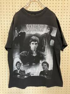 【L】1990's SCARFACE movie tee black Al Pacino 90年代 スカーフェイス 映画 ムービー Tシャツ ブラック アルパチーノ F283