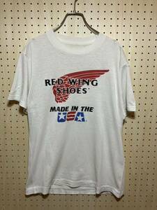 90's VINTAGE RED WING SHOES Print Tee white 90年代 ビンテージ レッド ウィング シューズ プリント Tシャツ ホワイト F382