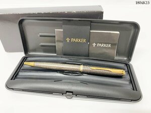 ★筆記OK◎ PARKER パーカー SONNET ソネット MD925 ボールペン 格子 シズレパターン シルバー×ゴールド 筆記用具 ケース付き 1804K15-21