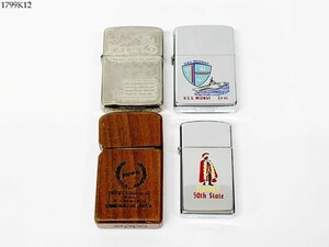 ★ZIPPO ジッポー 4点 U.S.S. MIDWAY CV41/Hawaii 50th State/COMMENORATIVE LIGHTER ウッドケース スリム etc.. 喫煙具 1799K12-20