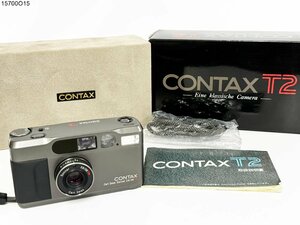 ★CONTAX コンタックス T2 Carl Zeiss Sonnar 2.8/38 T* チタンブラック コンパクトカメラ シャッター可能 ジャンク 15700O15-10