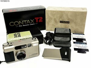 ★シャッターOK◎ CONTAX コンタックス T2 Carl Zeiss Sonnar 2.8/38 T* コンパクトカメラ データバック ケース 箱付 現状品 15700O15-10