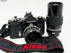 ★シャッターOK◎ Nikon Nikomat FTN ニコン ニコマート NIKKOR 35mm 1:2 200mm 1:4 一眼レフ フィルムカメラ ボディ レンズ 15933O15-7