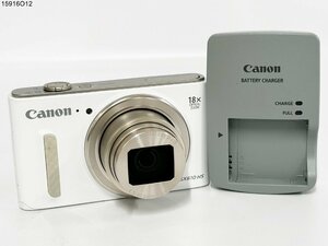 ★シャッターOK◎ Canon キャノン PowerShot SX610 HS ホワイト コンパクト デジタルカメラ バッテリーチャージャー付 15916O12-12