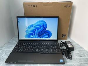 【中古美品】2022年11月発表モデル 富士通 LIFEBOOK AH40/F［Intel Celeron 6305/メモリ8GB/SSD256GB/DVD/Win11/15.6型］送料無料■N6J613