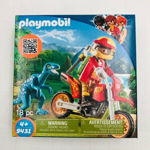 新品未開封 Play mobil プレイモービル 9431 恐竜アイランド ラプトルとモトクロスバイク