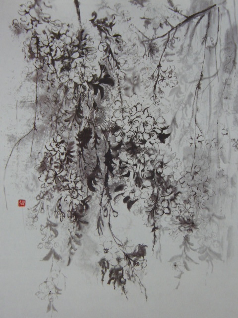 Hasegawa Sachiko, [Pensamientos de Sakura], De una rara colección de arte enmarcado., Productos de belleza, Nuevo marco incluido, interior, primavera, Flores de cerezo, Cuadro, Pintura al óleo, Naturaleza, Pintura de paisaje