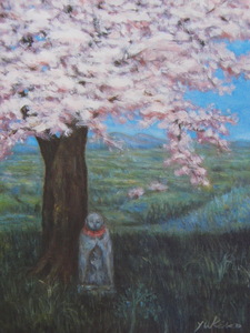 Art hand Auction Yukako Hatta, [In the spring breeze], From a rare collection of framing art, Beauty products, New frame included, interior, spring, cherry blossoms, Painting, Oil painting, Nature, Landscape painting