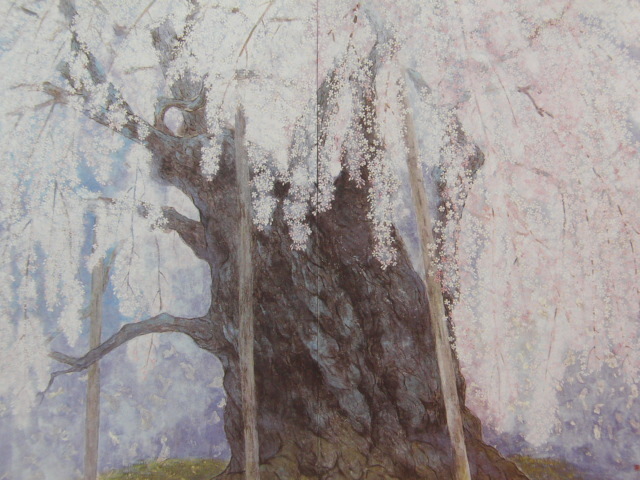 Hiroshi Ueda, [Días hermosos], De una rara colección de arte enmarcado., Productos de belleza, Nuevo marco incluido, interior, primavera, Flores de cerezo, Cuadro, Pintura al óleo, Naturaleza, Pintura de paisaje