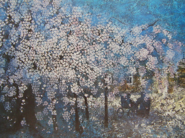 Chikako Aonishi, [Rennyō Sakura], De una rara colección de arte enmarcado., Productos de belleza, Nuevo marco incluido, interior, primavera, Flores de cerezo, Cuadro, Pintura al óleo, Naturaleza, Pintura de paisaje