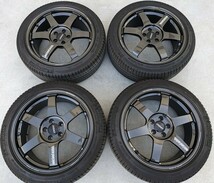 ■RAYS VOLK RACING TE37 SAGA MM 7.5J SET44 5H PCD100 中古4本セット 86 BRZ レガシー カローラスポーツ プリウス_画像1