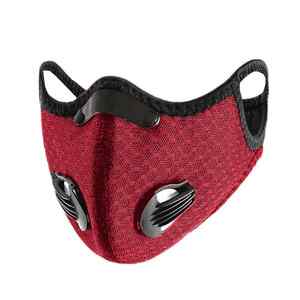 新品　洗える フェイスマスク 暗赤 サイクリング バイク スポーツマスク トレーニングマスク フィルター付き 3D 防寒 防塵 花粉 埃 男女 