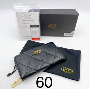 1AC125【未使用】COCOCELUX GOLD 財布 ウォレット　長財布　ゴールドダイヤモンド　レザー　現状品