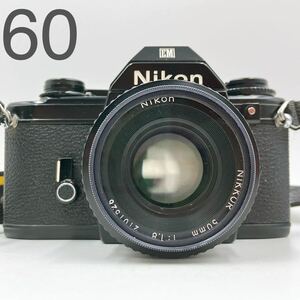 2AB88 NIKON ニコン EM ブラックボディ NIKKOR 50mm 1:1.8 カメラ 一眼レフ 写真 撮影 中古 現状品 動作未確認