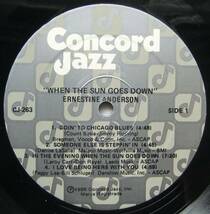 ◆ ERNESTINE ANDERSON / When The Sun Goes Down ◆ Concord Jazz CJ-263 ◆_画像3