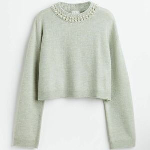 ビーズ　セーター　パール　グレイル　グリーン　ZARA　ニット　H&M INGNI ハイネック