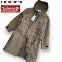 ★新品 Ｃoleman×THE SHOP TK コールマン×タケオキクチ 別注 M ベージュ ファンクションポケットロングマウンテンパーカ ロングコート★_画像1