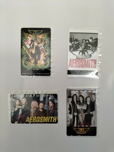 【未使用】エアロスミス　東京ドーム公演記念テレカ４枚セット1998年＆2000年【AEROSMITH　テレホンカード】