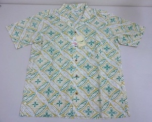 512▽Crocodile/クロコダイル アロハシャツ 総柄オープンシャツ 半袖 Lサイズ 1601-94106 未使用