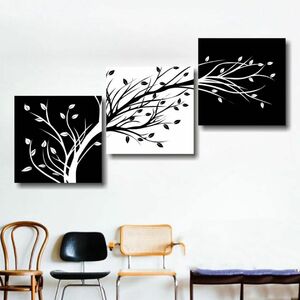 インテリア　装飾壁用絵画 工芸画 モダン　シンプル 壁掛け絵画　アート　白黒
