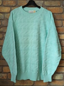 ☆90’s☆ WINDSORSHIRT CottonSweater コットンニット セーター USA製 ティファニーブルー ビンテージ